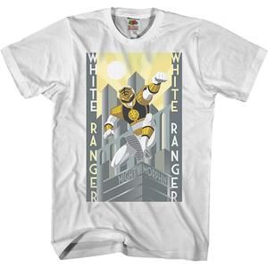 White Ranger Mighty Morphin Power Rangers Tshirt